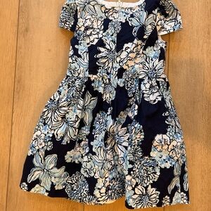 Lilly Pulitzer Navy and White Floral Kids Dress